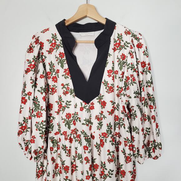 Smith & Quinn Tory Floral Puff Sleeve Mini Dress Hollyhock Bloom Size Large - Picture 4 of 9